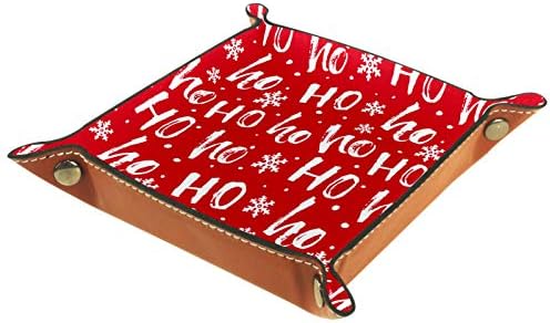 Lyetny Kırmızı Noel Hohoho Santa Kar Tanesi Organizatör Tepsi saklama kutusu Başucu Caddy Masaüstü Tepsi Değişim Anahtar