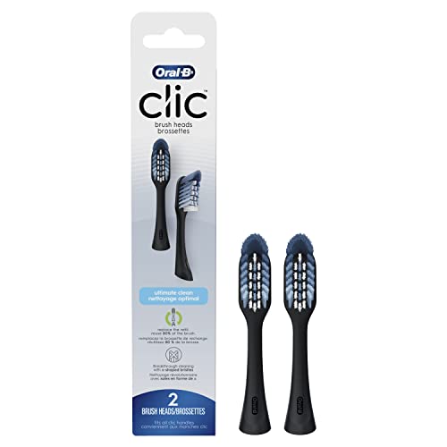 Oral-B Clic Diş Fırçası Ultimate Temiz Yedek Fırça Başkanları, Siyah, 2 Sayısı ve Clic Diş Fırçası, Mat Siyah, 1 Bonus