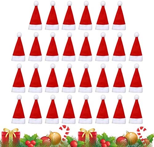 PRETYZOOM 30 Pcs Çatal Çanta Noel Şapka şişe Kapakları Çatal Bıçak Organizatörler Gümüş Sahipleri Parti Malzemeleri