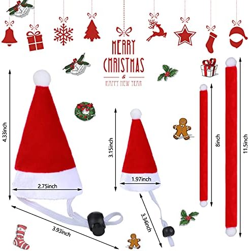 Frienda 24 Parça Noel Pet Tavuk Şapka Eşarp Noel Eşarp Tavuklar için Santa Pelerin Ayarlanabilir Çene Kayışı ile Noel