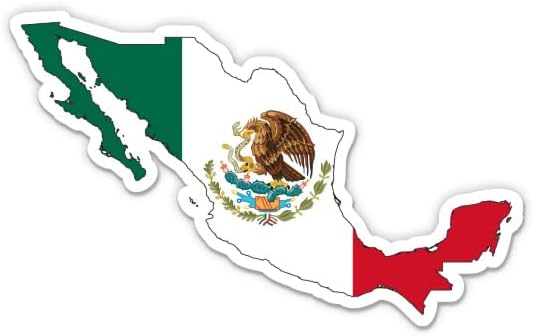 Meksika Bayrağı Meksika Ülke Şekli-3 vinil yapışkan-Araba Laptop için Su Şişesi Telefon Su Geçirmez Çıkartma