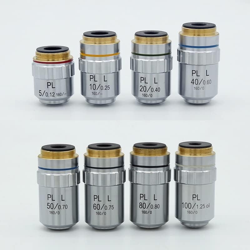 RIYIBH Mikroskop Aksesuarları kiti Slayt Hazırlama kamera renksiz objektif Lens 5X 10X 20X 40X 50X 60X 80X 100X Mikroskop