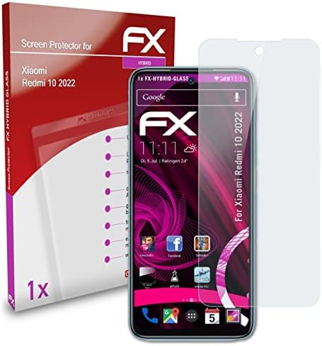 atFoliX Plastik Cam Koruyucu Film ile Uyumlu Xiaomi Redmi 10 2022 Cam Koruyucu, 9H Hibrid Cam FX Cam Ekran Koruyucu