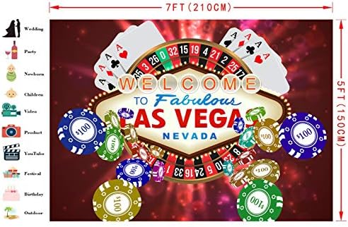 Las Vegas Casino Zemin Parti Fotoğrafçılığı için FHZON 7x5ft Poker Chip Turntable Fotoğraf YouTube Arka Plan Fotoğraf