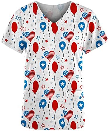 2023 Giyim Kısa Kollu V Boyun Grafik İş Fırçalama Üniforma Bluz Tshirt Bayan Yaz Sonbahar Tshirt Cepler ile 43