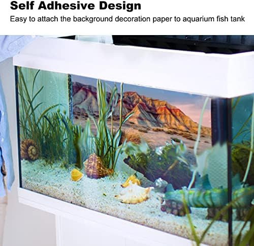 SYH & AQYE Akvaryum Sticker, akvaryum Poster Dağ Çöl Desen Kendinden Yapışkanlı 3D PVC Balık Tankı Arka Plan Dekorasyon