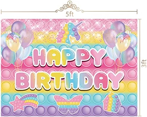 Maijoeyy 5x3ft Pop ıt Zemin Glitter Renkli Pop ıt Parti Süslemeleri Pop ıt Zemin Kızlar için Doğum Günü Partisi