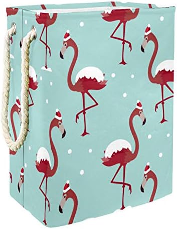 NDKMEHFOJ Flamingo Kırmızı Şapka çamaşır sepeti Sepetleri Su Geçirmez Kirli Giysiler Sıralayıcısı Katlanabilir Yumuşak