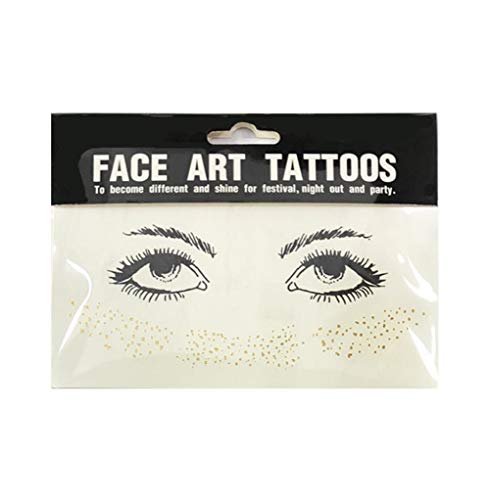 AKOAK 1 Paket Tek Kullanımlık Yüz Dövme su geçirmez etiket Altın Kişilik Çil Bayan Yüz Sanat Makyaj Aracı Aksesuarları