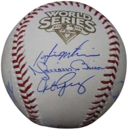 2009 New York Yankees Takımı İmzaladı Dünya Serisi Beyzbol 9 Sigs Steiner 33942-İmzalı Beyzbol Topları