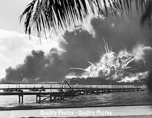 Mallar Bolca Japon Pearl Harbor'a Saldırıyor-Patlama 8. 5x11 Fotoğraf Baskısı ikinci Dünya Savaşı