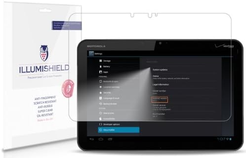 Motorola XOOM 10.1 inç Tablet ile Uyumlu ILLUMİSHİELD Ekran Koruyucu (2'li Paket) Net HD Kalkan Anti-Kabarcık ve Parmak