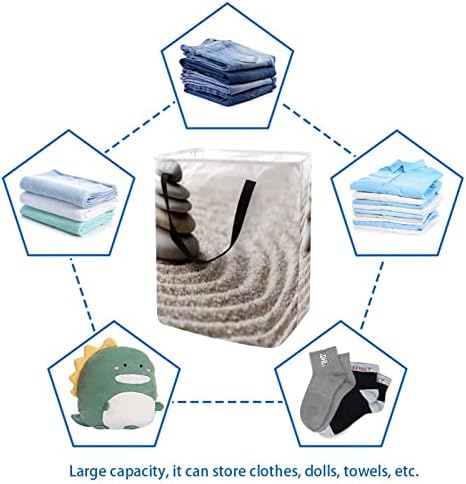Zen Bahçe Baskı Katlanabilir çamaşır sepeti, 60L Su Geçirmez çamaşır sepetleri çamaşır Kutusu Giysi Oyuncak Depolama