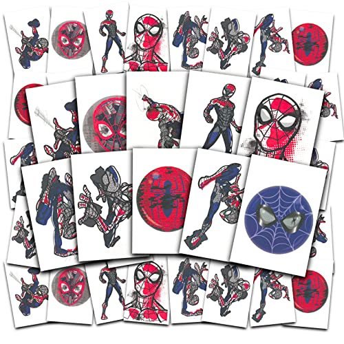 Marvel Örümcek Adam Dövmeleri Parti İyilik Paketi ~ 80 + Önceden kesilmiş Bireysel 2 x 2 Örümcek Adam Çocuklar için