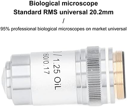 Akromatik Objektif Lens, Pirinç Krom Kaplama 100X Yüksek Güç Mikroskop Lens, arayüz 20.2 mm