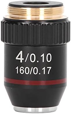 Büyütme Lens, Renksiz Mikroskop Objektif 4X Yüksek Büyütme Lens, 20.2 mm Arayüzü İplik Standart RMS Objektif Mikroskop