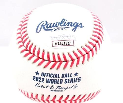 Chas McCormick İmzalı Rawlings OML 2022 WS Beyzbol w / WS Şampiyonları-JSA W-İmzalı Beyzbol Topları