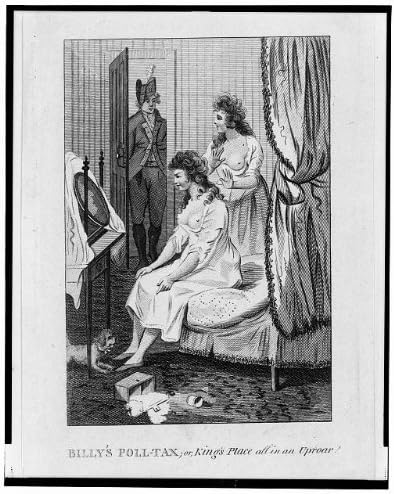 Fotoğraf: Billy'nin Anket Vergisi, Kralın Kargaşadaki Yeri, Yatak Odasındaki Kadınlar, Ayna, Saç Pudrası, 1795
