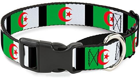 Tokalı Cezayir Bayrakları Martingal Köpek Tasması, 1,5 Geniş-13-18 Boyuna Uyar-Küçük
