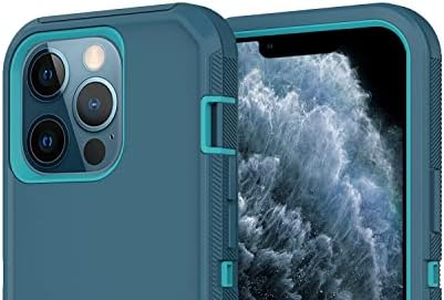 Kılıf 3 in 1 Damla Geçirmez Çizilmeye Dayanıklı Sağlam Koruma Kılıfı ve Kemer Klipsi iPhone 11 Pro Max-Mavi Aqua