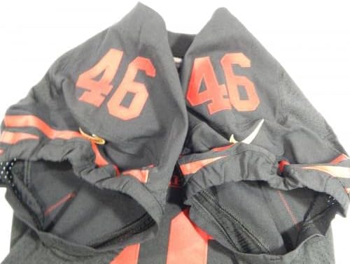 2015 San Francisco 49ers Brian Leonhardt 46 Oyunu Yayınlandı Siyah Forma Renk Acele - İmzasız NFL Oyunu Kullanılmış