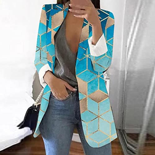 Sonbahar kadın Baskılı Hırka resmi kıyafet Ceket Uzun Kollu Lapels Grapic Baskılı İş Ofis Ceket Ceket Bluz