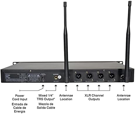 Kingdom SYSV52 1000 Kanallı UHF 4 Elde Taşınabilir V5 Kablosuz Mikrofon Sistemi, Bireysel Ses Kontrolüne Sahiptir