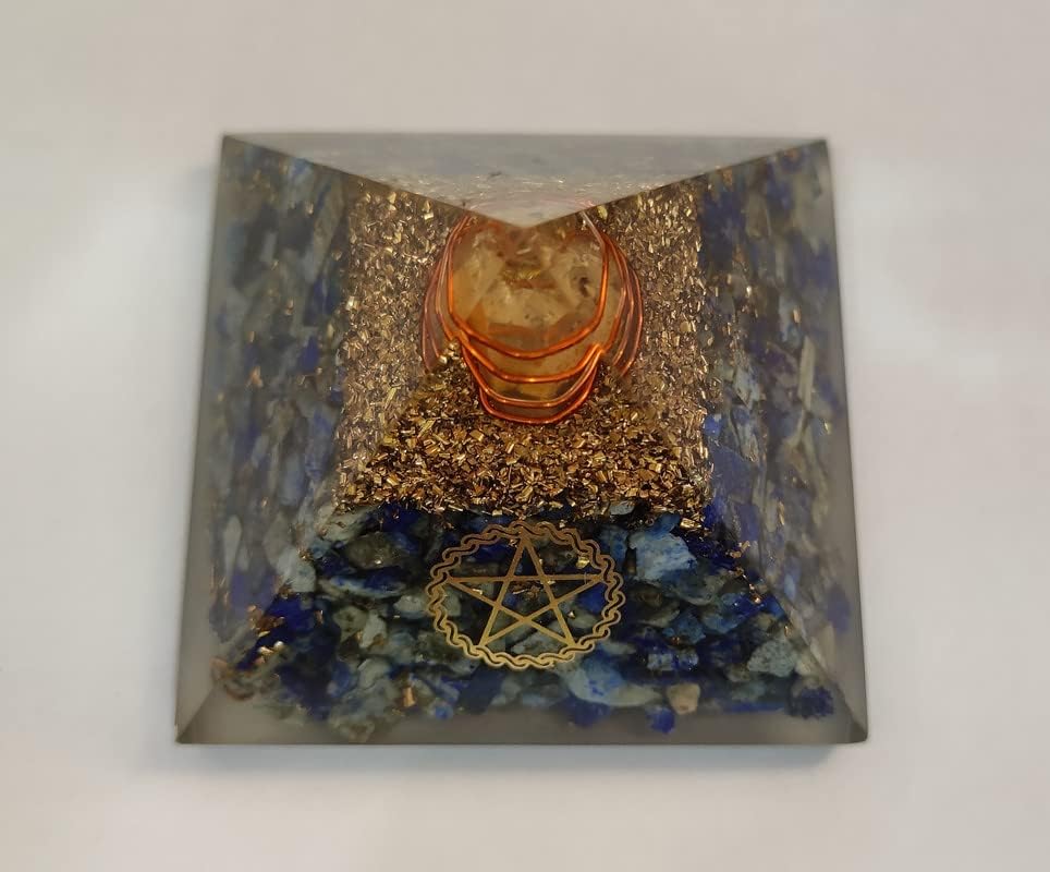S A T A K Lapis Lazuli Kristal Piramit Pentagram orgon piramidi Şifa Taş Reiki Kiti Denge Çakra 60-70mm