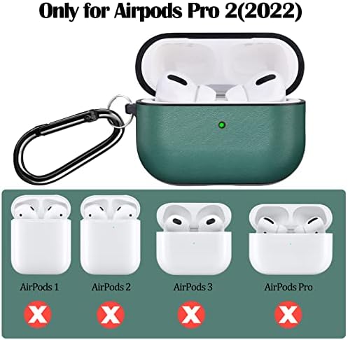 V-MORO Airpods ile Uyumlu Pro 2 Kılıf Kapak Hakiki Deri AirPod Pro 2nd Nesil Kılıf Erkekler iPod Pro 2 Deri koruyucu