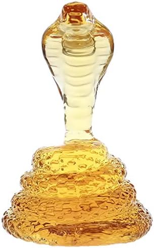 HHORB Kral Kobra Yılan Şeklinde Zanaat Şarap Şişesi, 500/1000 mlyüksek Borosilikat Viski Sürahi, Likör için yılan