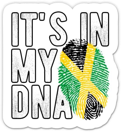 Jamaika Benim DNA Etiketimde-3 laptop etiketi - Araba, Telefon, Su Şişesi için Su Geçirmez Vinil-Parmak İzi Jamaika