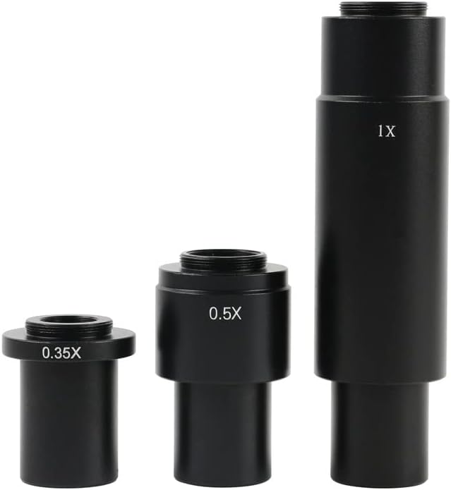 Mikroskop Aksesuarları Kiti Yetişkinler için 0.35 X 0.5 X 1X Lens Zoom C Montaj Adaptörü Lens için 10A 0.7 X~4.5 X