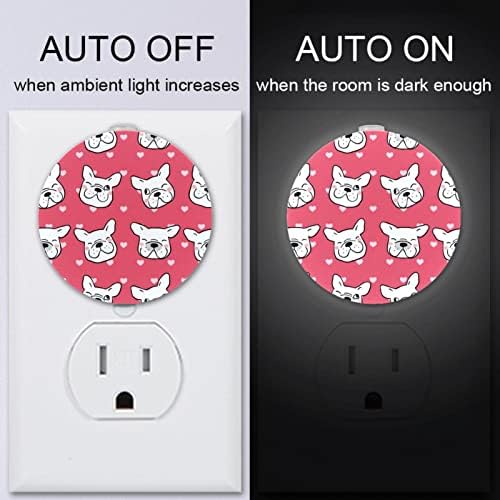 2 Paket Plug-in Gece Lambası LED Gece Lambası Pug Köpek Hayvan Alacakaranlıktan Şafağa Sensörü Çocuk Odası, Kreş,