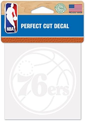 NBA Philadelphia 76ers Logo 4 x 4 inç Açık Beyaz Çıkartma