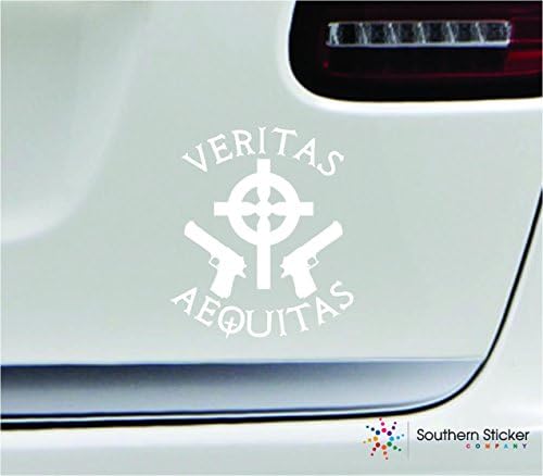 Veritas aequitas Hakikat ve Adalet 5.4x6.1 Beyaz Silah Sloganı İkinci Değişiklik Onur Adalet Latin Amerika Birleşik