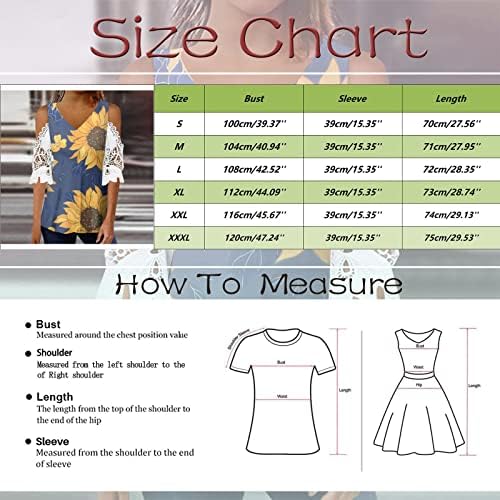Kadınlar için büyük boy Üstleri, soğuk Omuz 3/4 Kollu Gömlek Şık Rahat Dantel Bluzlar Artı Boyutu Zarif Tunik Tees