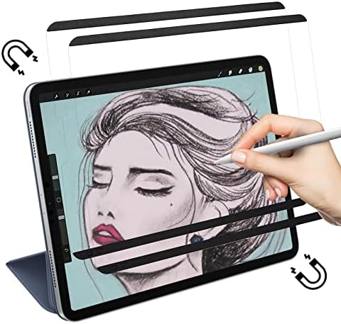 Hoktods [2 Paket] iPad Pro 11 inç (2018-2021)/ iPad Air 4. Nesil (10,9 inç) için Kağıt Gibi Manyetik Ekran Koruyucu,