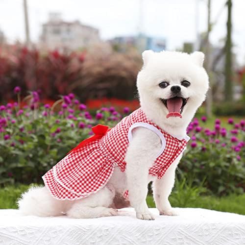Ilmek Tutu ile kırmızı Köpek Elbiseler, Küçük Köpekler ve Kediler için Sevimli Moda Evcil Hayvan Giysileri Yavru Kitty