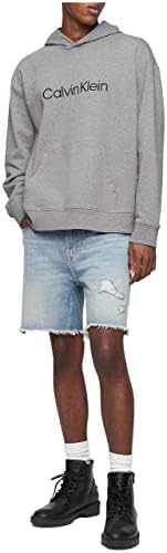 Calvin Klein Erkek Rahat Kesim Logo Fransız Havlu Kapüşonlu Sweatshirt