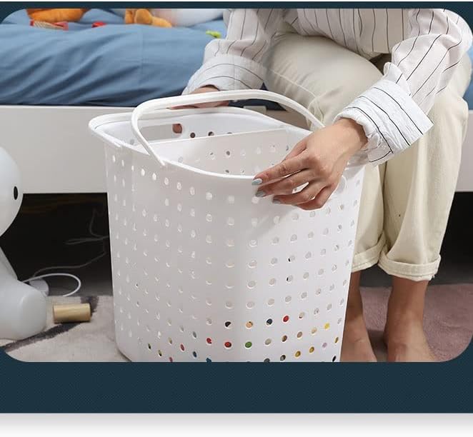 BHVXW Kirli giysi saklama Sepeti Plastik çamaşır sepeti Ev çamaşır sepeti çamaşır sepeti Net (Renk: E, Boyut : 43