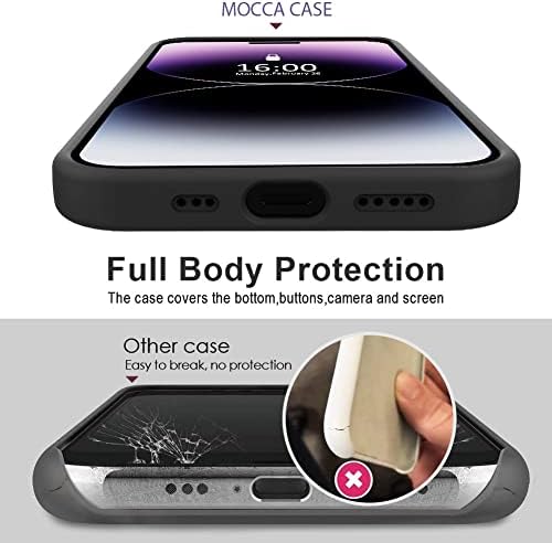 MOCCA iPhone 14 Pro Kılıf ile Uyumlu Halka Kickstand / Sıvı Silikon | Mikrofiber Astar / Çizilmez Tam Vücut Darbeye