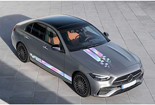 SUNBREATH 6 ADET Araba Kaput Vücut Dikiz Aynası Modifiye Spor Stil Şerit Sticker Takım Grafik Vinil Yarış Şerit Çıkartması