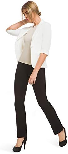 Balleay Sanat kadın İş Pull-On Düz Bacak yoga elbisesi Pantolon, Kemer Döngüler, Elbise Yoga Pantolon Ofis için, uzun