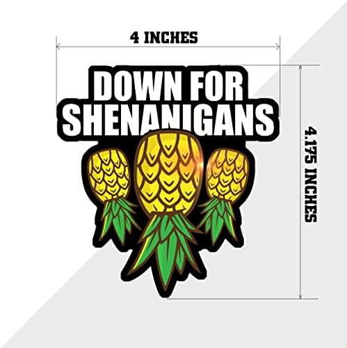 TAYTA Aşağı Shenanigans Baş Aşağı Ananas Swinger Tarzı Komik Tampon Sticker Araba Kamyon Çıkartması (1 Adet)