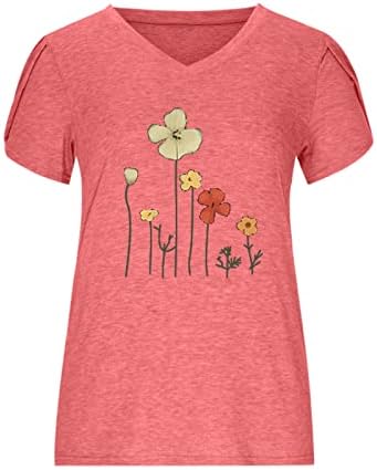 Yaz Sonbahar Grafik Üst Gömlek Bayan Giyim Ülke Konser Y2K Kısa Kollu Pamuklu V Boyun Brunch Gömlek XL XL