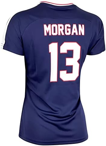 Kadın ABD Gömlek, USWNT Oyuncu T Shirt Mavi, Resmi ABD Bayan Milli Futbol Takımı Derneği ABD Bayrağı Tee Üst Alex