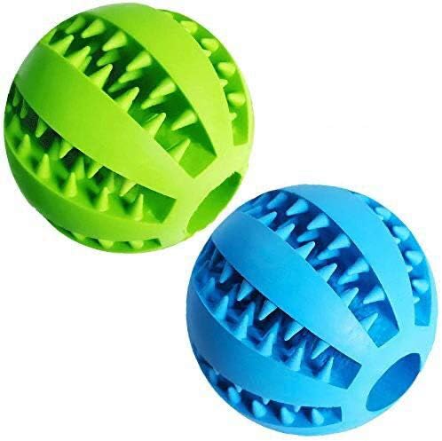 Köpek Tedavi Oyuncak Top, Köpek Diş Temizleme Oyuncak, İnteraktif Köpek Oyuncakları (1 Yeşil + 1 Mavi) 2.8 2'li paket