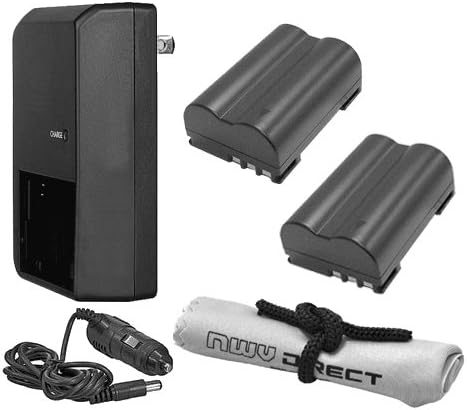 Olympus Evolt E-520 'Akıllı' Piller (2 Adet) + AC/DC Seyahat Şarj Cihazı + Nwv Doğrudan Mikrofiber Temizlik Bezi.