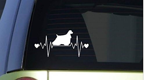 EZ-STİK Cocker Spaniel Kalp Atışı lifelineİ195 8 Geniş Sticker Çıkartma Köpek