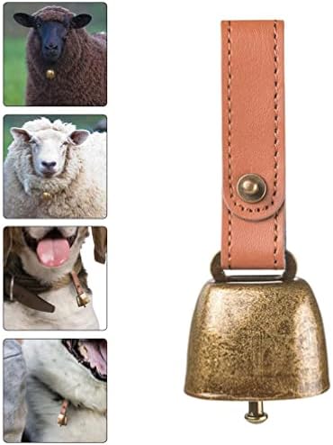 1 ADET köpek tasması Bells Demir İnek Çan Gürültü Yapımcıları Ülke Köpek İnek Koyun Sığır Anti-hırsızlık Çan Deri